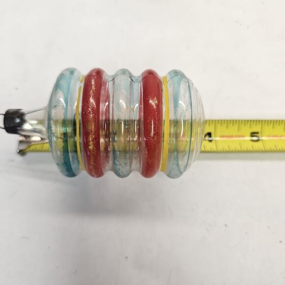 Vintage WWII era Unsilvered Glass Barrel Shape Christmas Tree Ornament - Picture 4 of 5